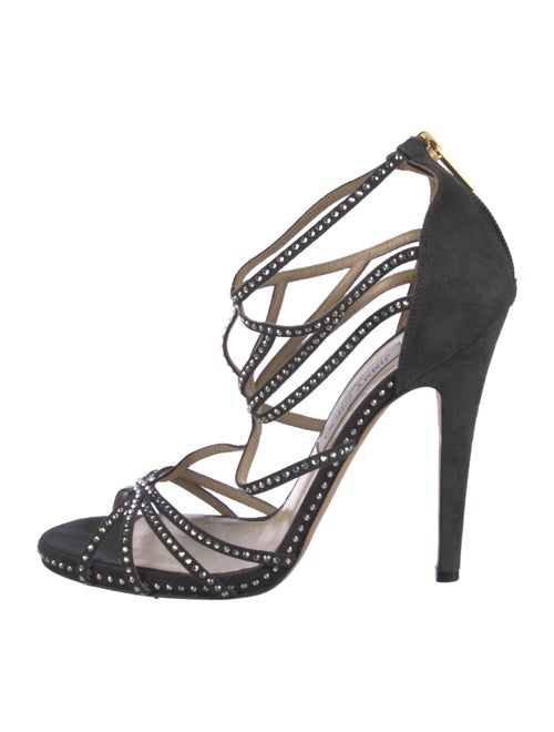 Jimmy Choo Suede Crystal Embellishments Sandals