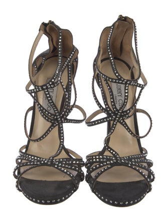 Jimmy Choo Suede Crystal Embellishments Sandals