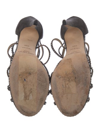 Jimmy Choo Suede Crystal Embellishments Sandals