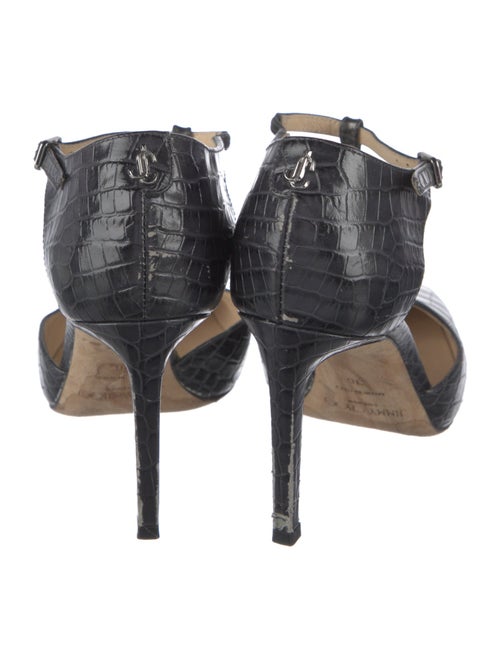 Jimmy Choo Embossed Leather T-Strap Pumps