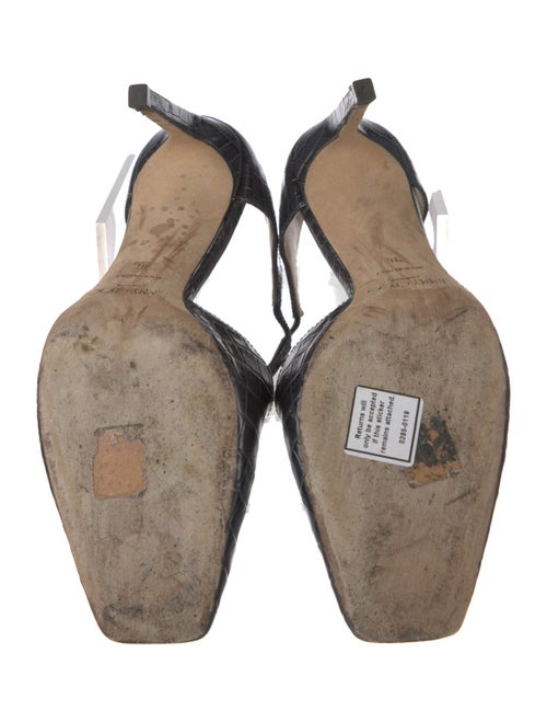 Jimmy Choo Embossed Leather T-Strap Pumps