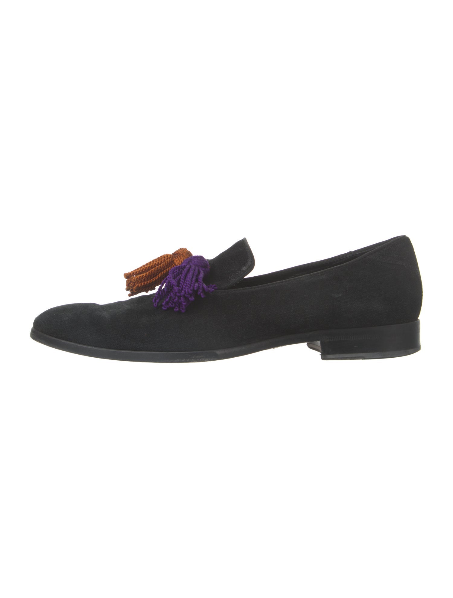 Jimmy Choo Suede Tassel Accents Slippers