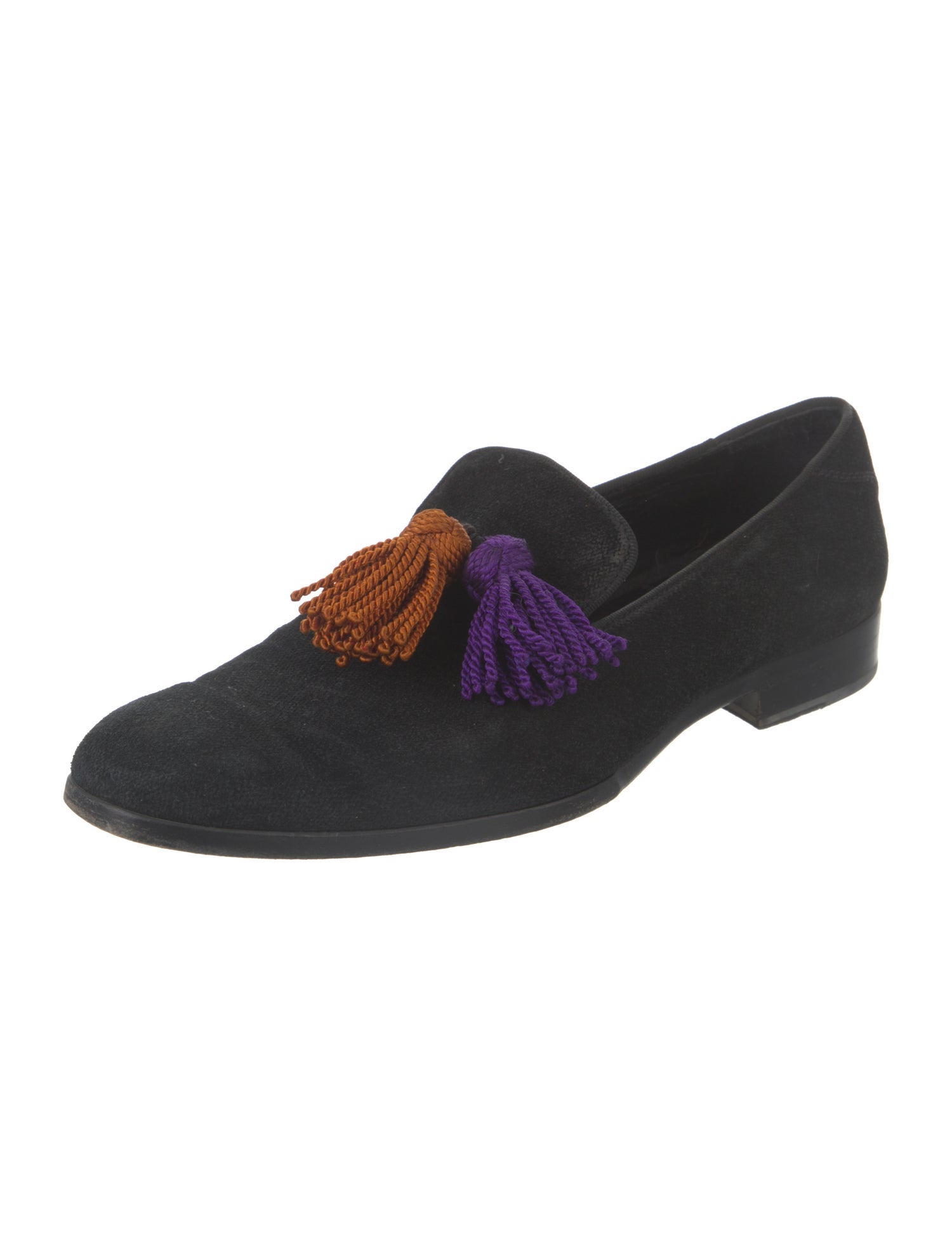 Jimmy Choo Suede Tassel Accents Slippers