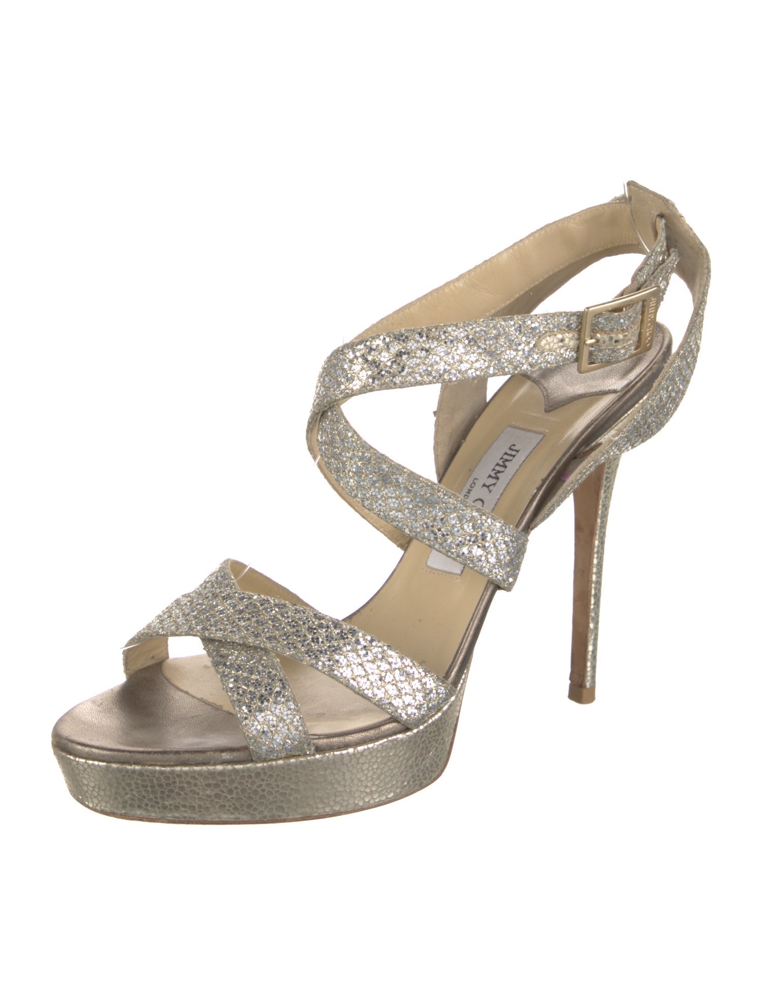 Jimmy Choo Glitter Glitter Accents Sandals