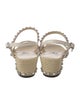 Jimmy Choo Faux Pearl Accents Straw Sandals