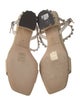 Jimmy Choo Faux Pearl Accents Straw Sandals