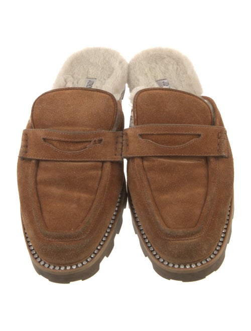 Jimmy Choo Suede Crystal Embellishments Mules