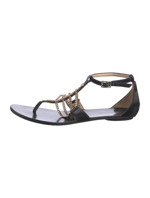 Jimmy Choo Chain-Link Accents T-Strap Sandals
