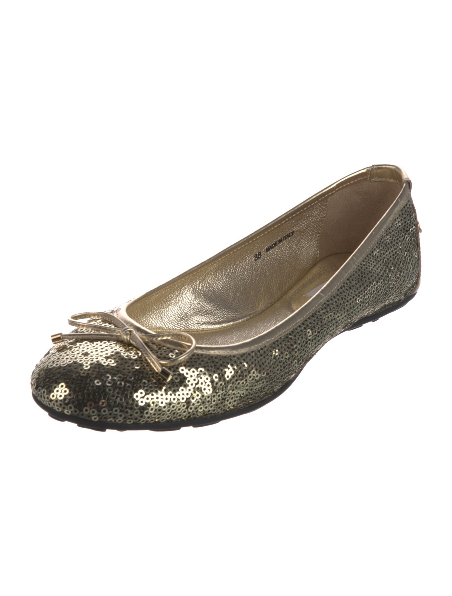 Jimmy Choo Sequins Bow Accents Ballet Flats w/ Tags