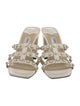 Jimmy Choo Faux Pearl Accents Leather Slides