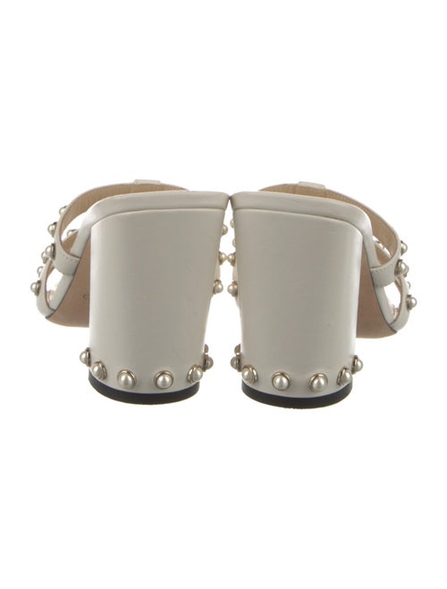 Jimmy Choo Faux Pearl Accents Leather Slides