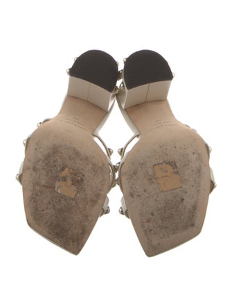 Jimmy Choo Faux Pearl Accents Leather Slides