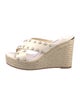 Jimmy Choo Faux Pearl Accents Leather Espadrilles
