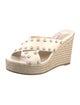 Jimmy Choo Faux Pearl Accents Leather Espadrilles