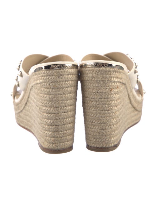 Jimmy Choo Faux Pearl Accents Leather Espadrilles