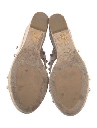 Jimmy Choo Faux Pearl Accents Leather Espadrilles