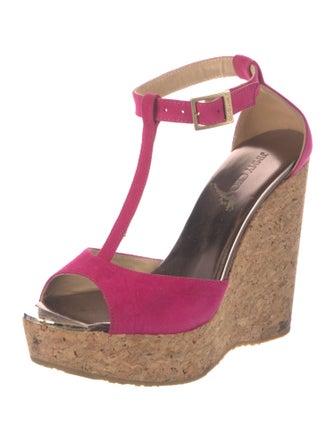 Jimmy Choo Suede T-Strap Sandals