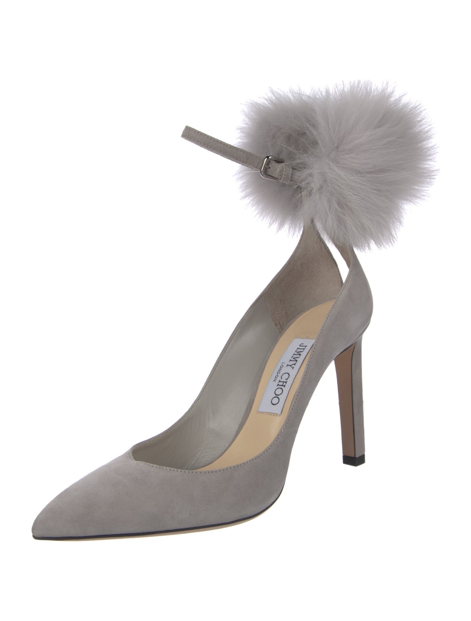 Jimmy Choo Suede Fur Trim Pumps w/ Tags