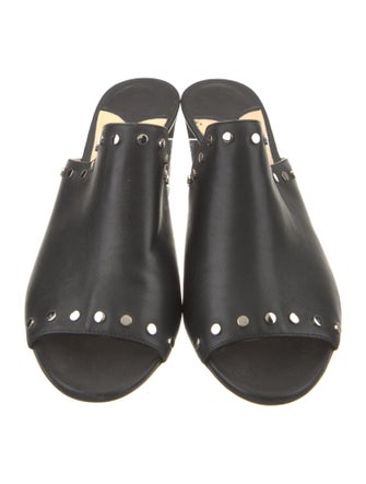 Jimmy Choo Leather Studded Accents Slides