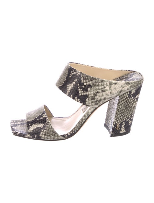 Jimmy Choo Leather Animal Print Slides