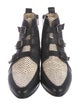 Jimmy Choo Leather Animal Print Combat Boots