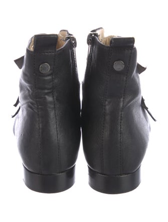 Jimmy Choo Leather Animal Print Combat Boots