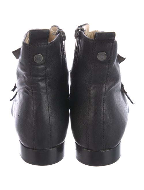 Jimmy Choo Leather Animal Print Combat Boots