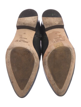 Jimmy Choo Leather Animal Print Combat Boots