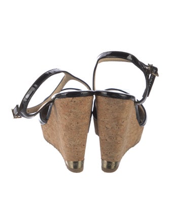 Jimmy Choo Patent Leather Colorblock Pattern Slingback Pumps