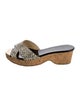 Jimmy Choo Embossed Leather Animal Print Slides
