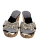 Jimmy Choo Embossed Leather Animal Print Slides