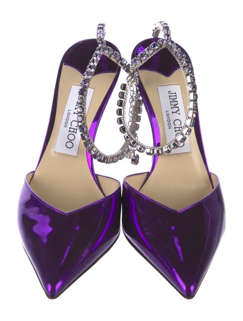 Jimmy Choo Satin Crystal Embellishments Pumps