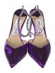 Jimmy Choo Satin Crystal Embellishments Pumps