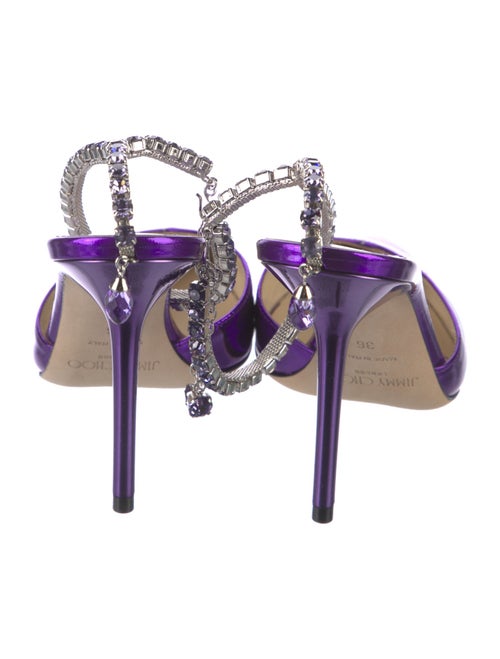 Jimmy Choo Satin Crystal Embellishments Pumps