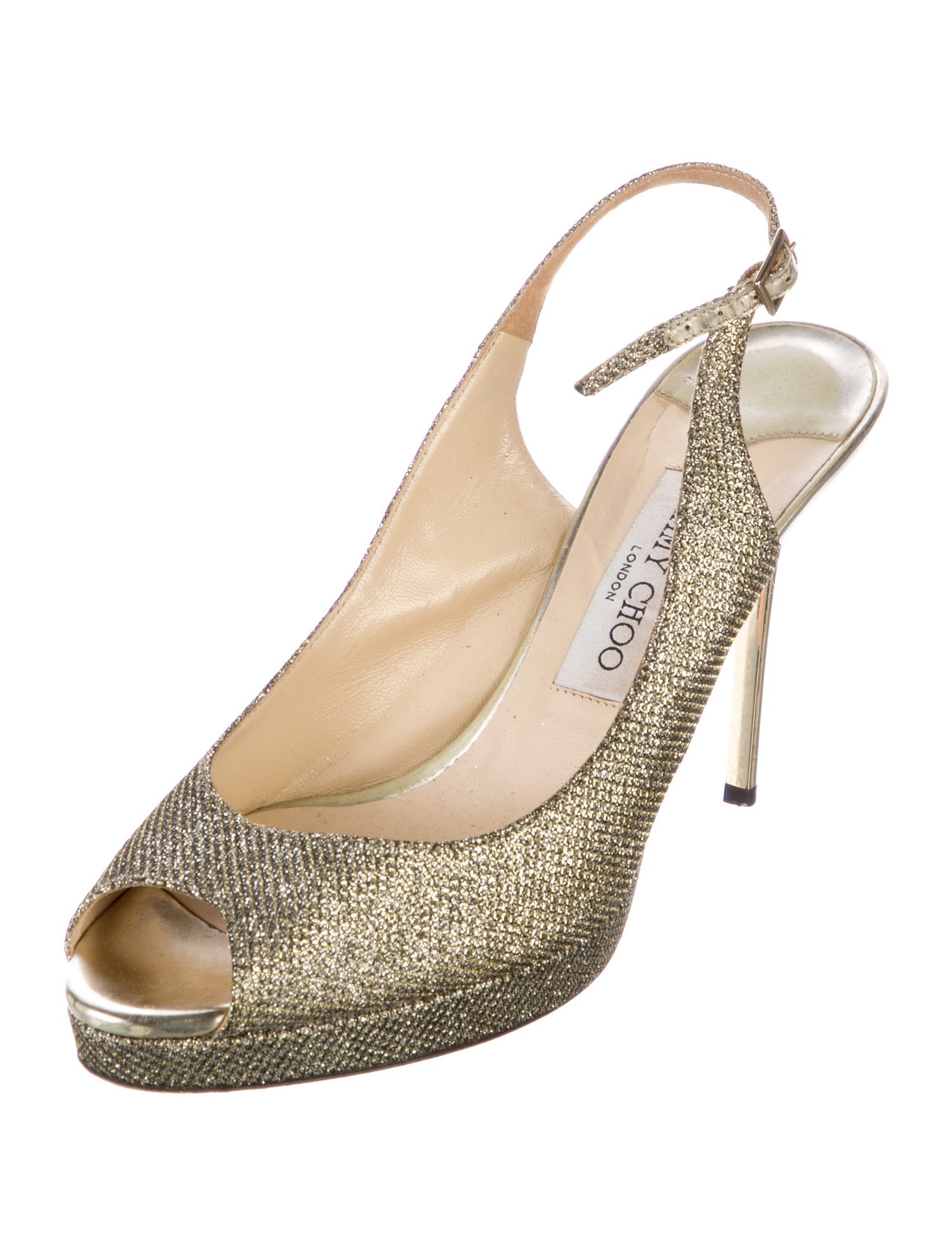 Jimmy Choo Glitter Glitter Accents Slingback Sandals