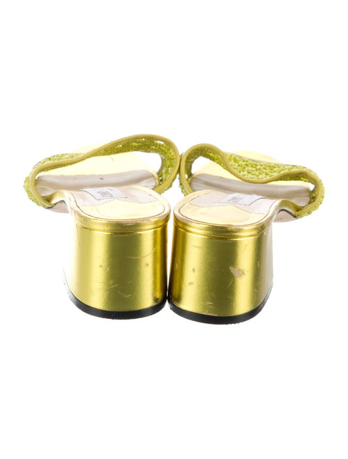 Jimmy Choo Leather Leather Trim Embellishment Slides