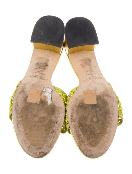 Jimmy Choo Leather Leather Trim Embellishment Slides