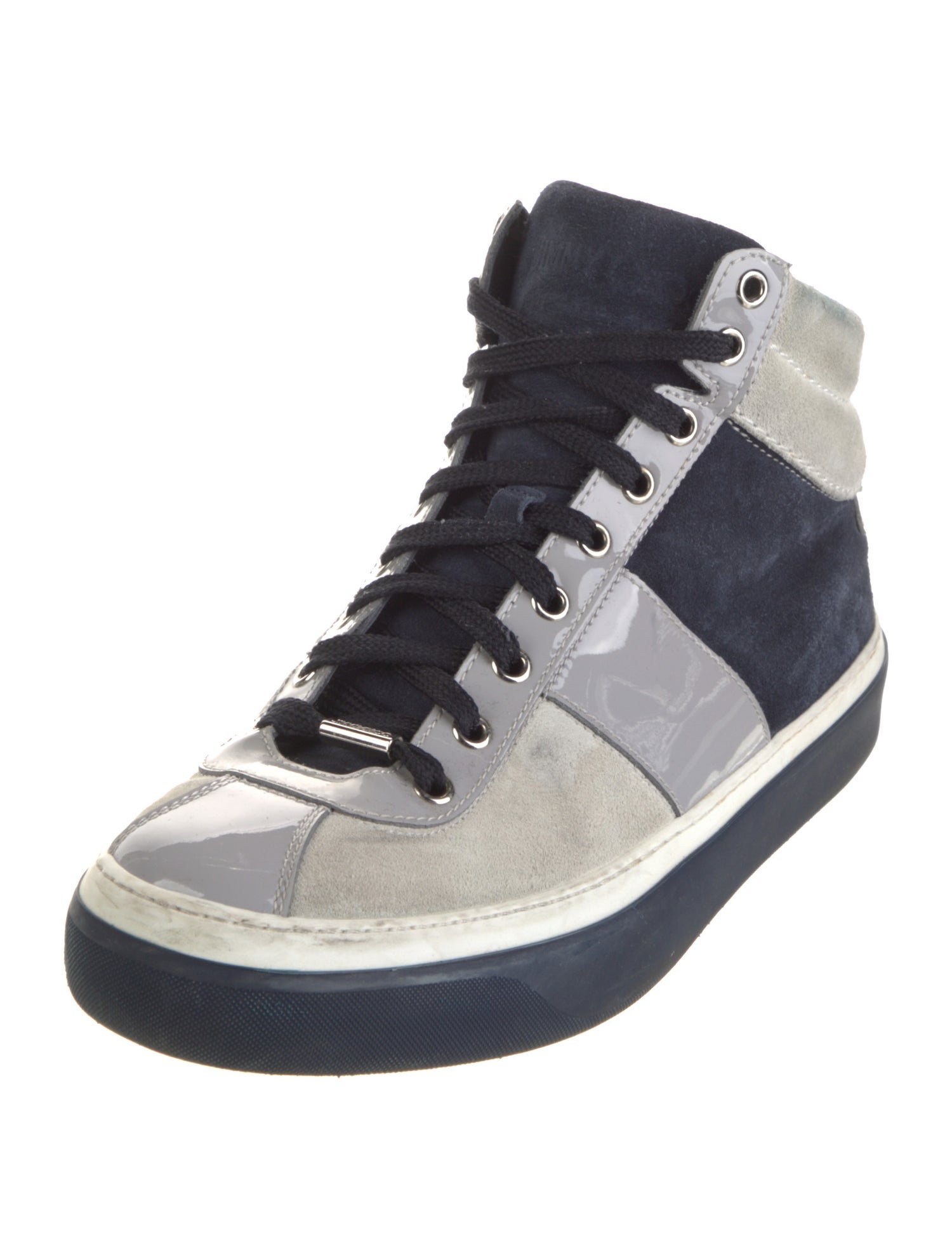 Jimmy Choo Suede Colorblock Pattern Sneakers