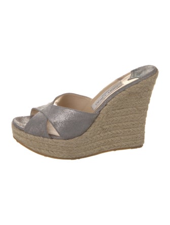 Jimmy Choo Suede Glitter Accents Espadrilles