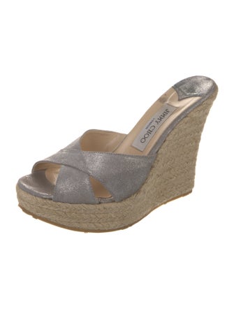 Jimmy Choo Suede Glitter Accents Espadrilles