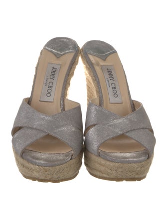 Jimmy Choo Suede Glitter Accents Espadrilles