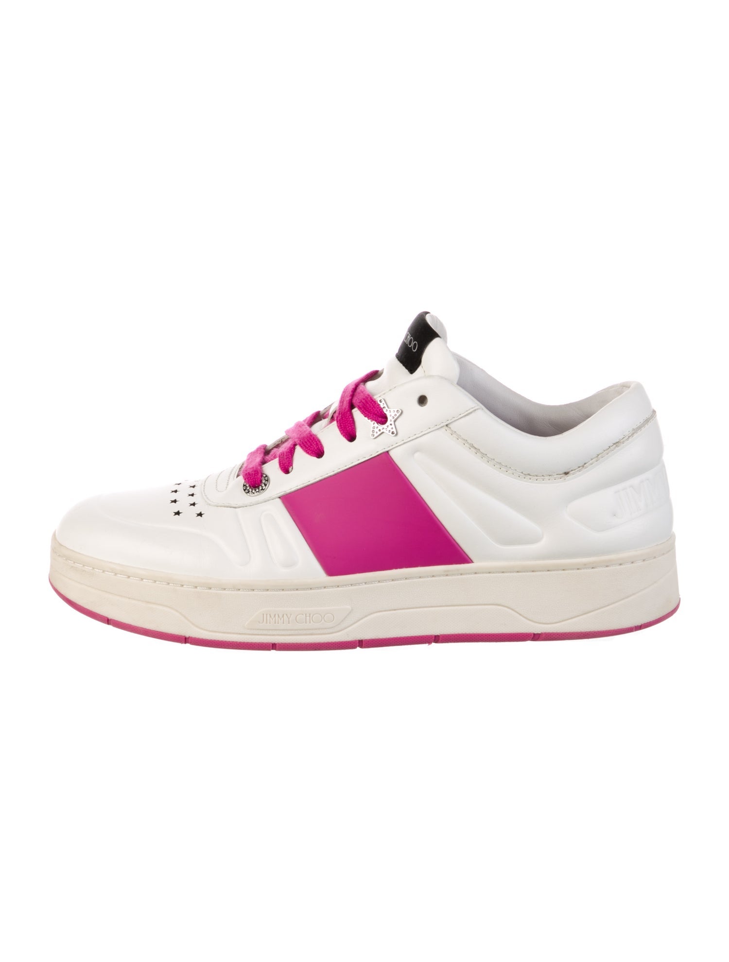 Jimmy Choo Leather Colorblock Pattern Sneakers