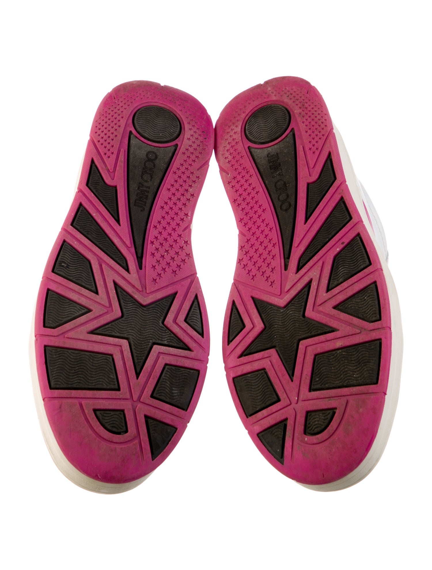 Jimmy Choo Leather Colorblock Pattern Sneakers