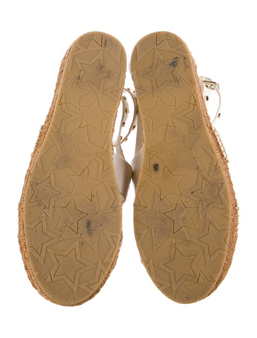 Jimmy Choo Leather Colorblock Pattern Sandals