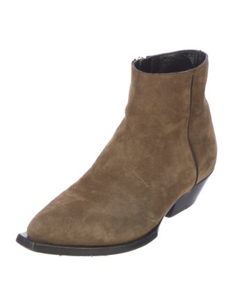 Jimmy Choo Suede Colorblock Pattern Western Boots