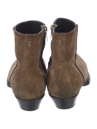 Jimmy Choo Suede Colorblock Pattern Western Boots