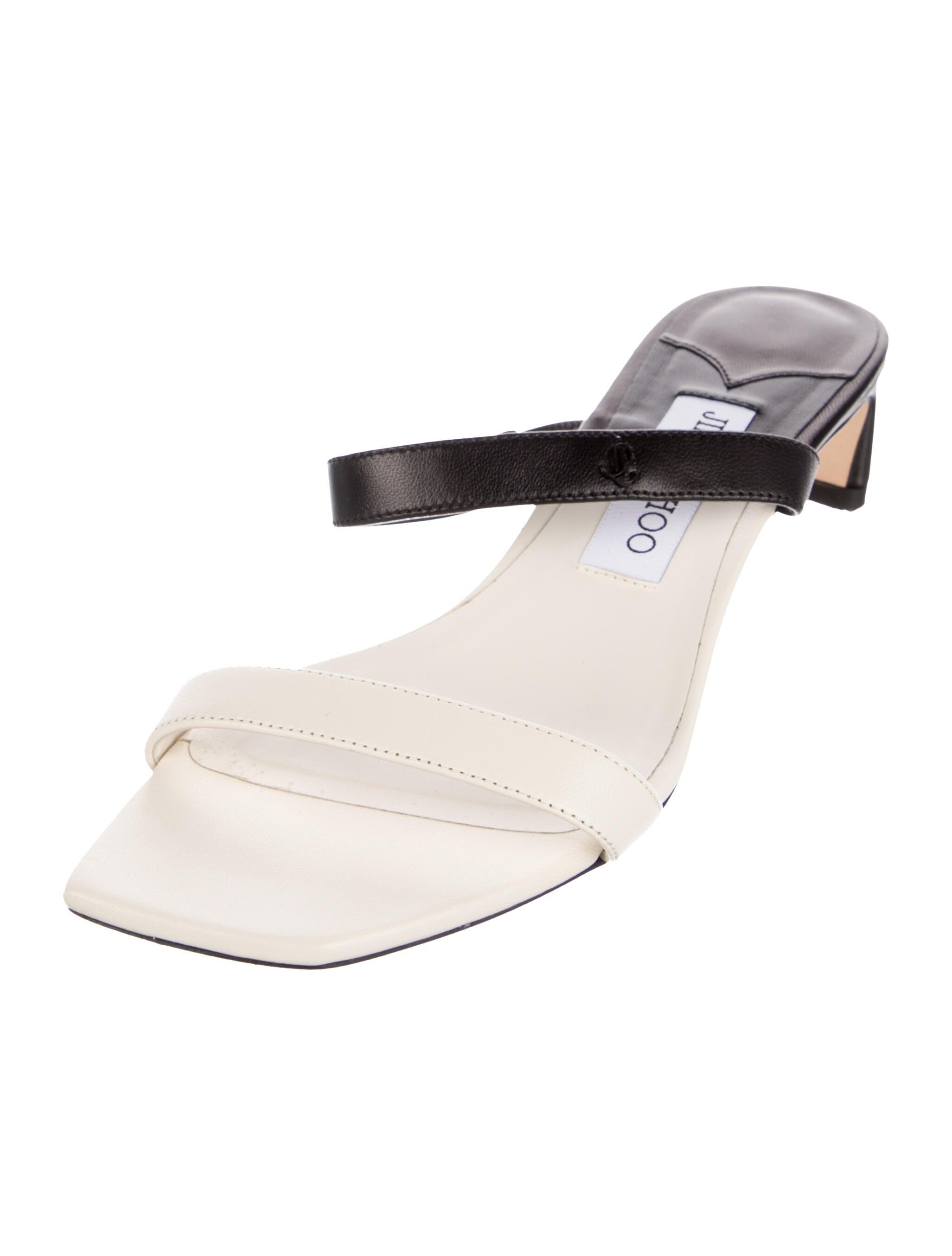Jimmy Choo Leather Colorblock Pattern Slides