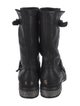Jimmy Choo Leather Crystal Embellishments Moto Boots