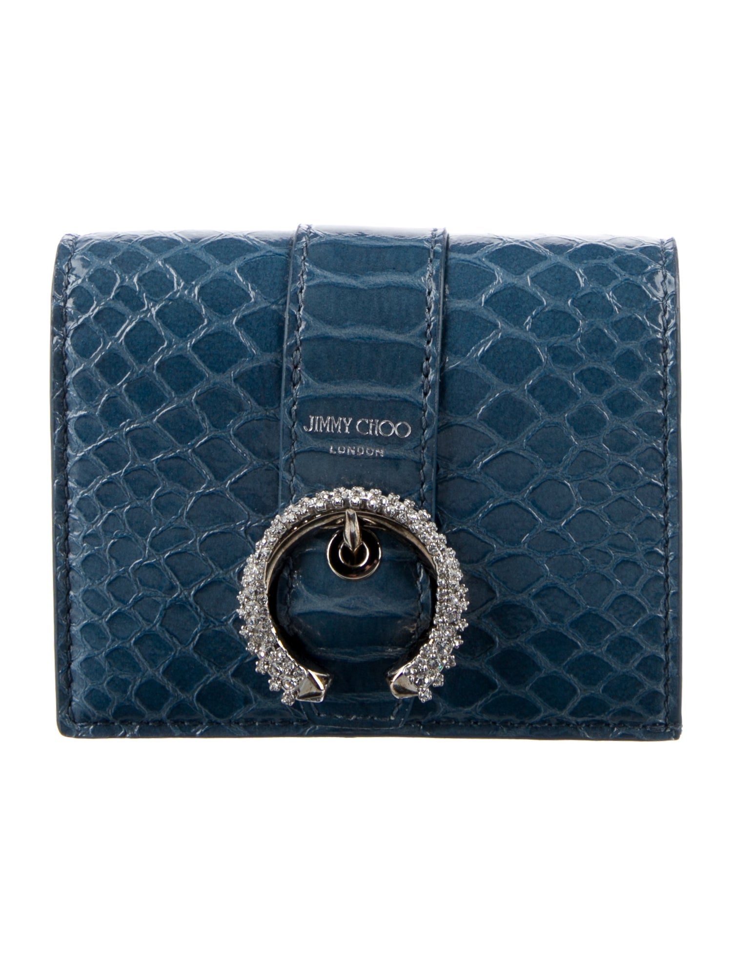 Jimmy Choo Embossed Leather Compact Wallet w/ Tags