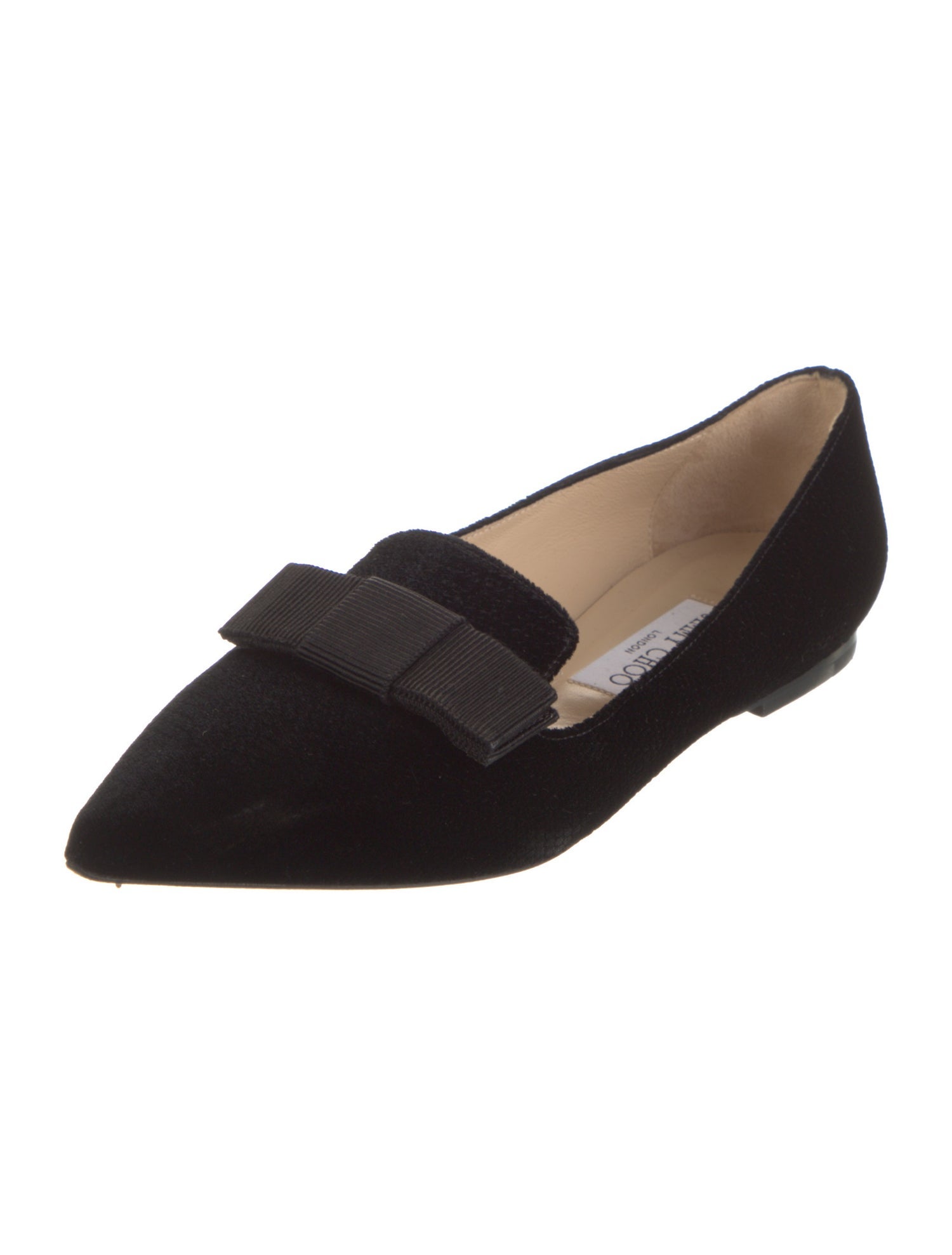 Jimmy Choo Velvet Bow Accents Loafers